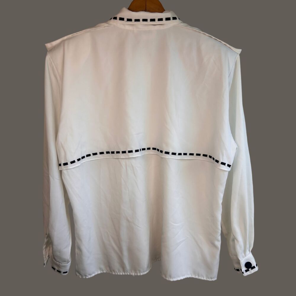 Vintage Tess Large Stitch Button Front Blouse - Picture 5 of 9